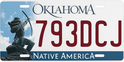OK license plate 793DCJ