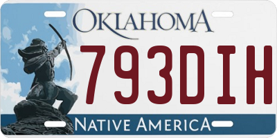 OK license plate 793DIH