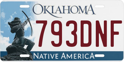 OK license plate 793DNF
