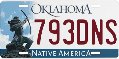 OK license plate 793DNS