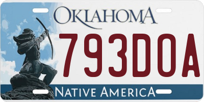 OK license plate 793DOA