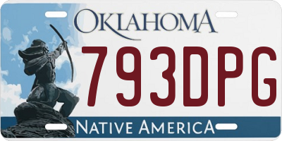 OK license plate 793DPG