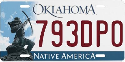 OK license plate 793DPO