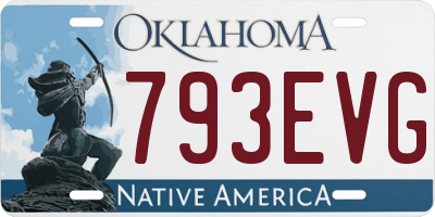 OK license plate 793EVG