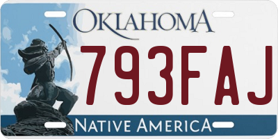 OK license plate 793FAJ