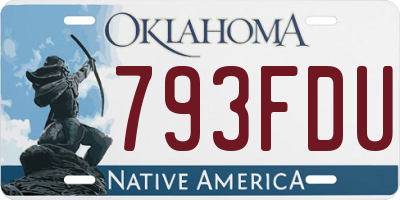 OK license plate 793FDU