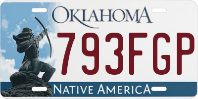 OK license plate 793FGP