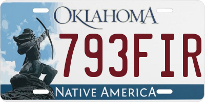 OK license plate 793FIR