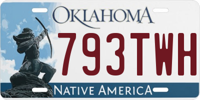 OK license plate 793TWH