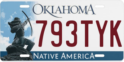 OK license plate 793TYK