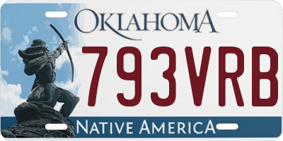 OK license plate 793VRB