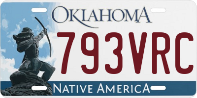OK license plate 793VRC