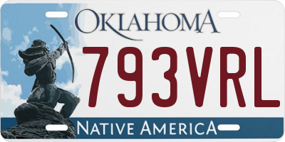 OK license plate 793VRL