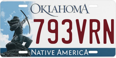 OK license plate 793VRN