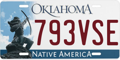OK license plate 793VSE
