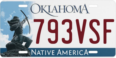 OK license plate 793VSF