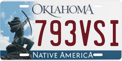 OK license plate 793VSI