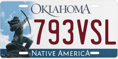 OK license plate 793VSL