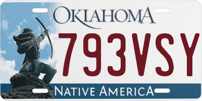OK license plate 793VSY