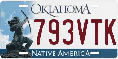 OK license plate 793VTK