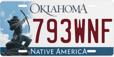 OK license plate 793WNF