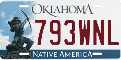 OK license plate 793WNL