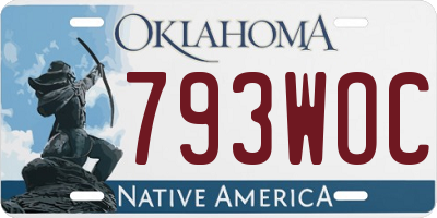 OK license plate 793WOC