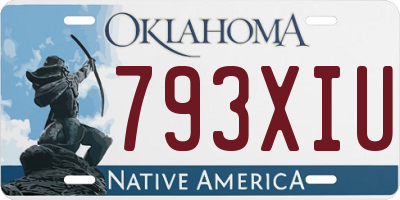 OK license plate 793XIU