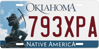 OK license plate 793XPA