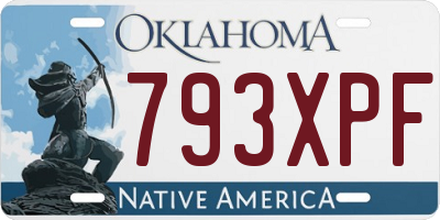 OK license plate 793XPF