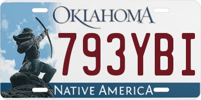 OK license plate 793YBI