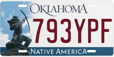 OK license plate 793YPF