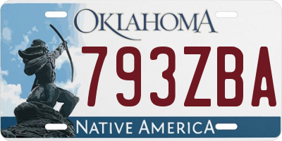 OK license plate 793ZBA