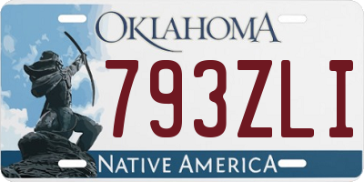 OK license plate 793ZLI