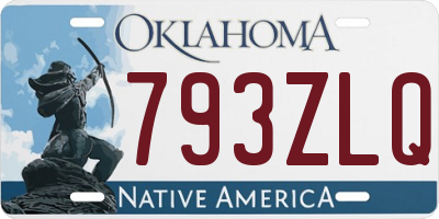 OK license plate 793ZLQ