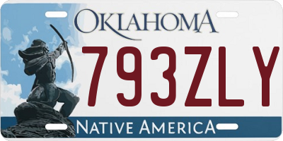 OK license plate 793ZLY