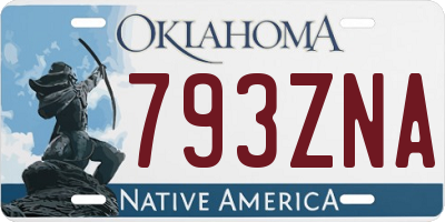 OK license plate 793ZNA