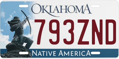 OK license plate 793ZND