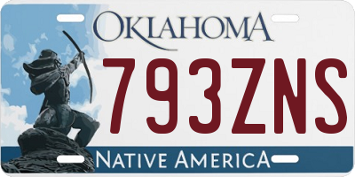 OK license plate 793ZNS