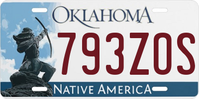 OK license plate 793ZOS
