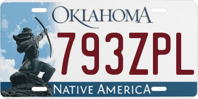 OK license plate 793ZPL