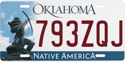 OK license plate 793ZQJ