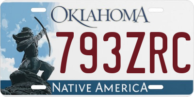 OK license plate 793ZRC