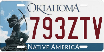 OK license plate 793ZTV