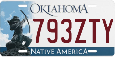 OK license plate 793ZTY