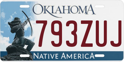 OK license plate 793ZUJ