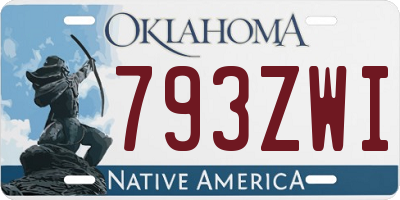 OK license plate 793ZWI