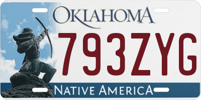 OK license plate 793ZYG