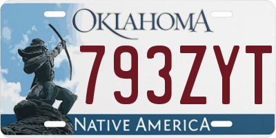 OK license plate 793ZYT