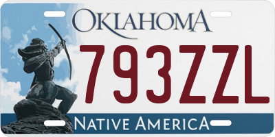 OK license plate 793ZZL